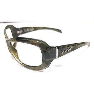 Wiley X Dalila No Lenses Green Black Wrap Oversized Sunglasses Frame Italy